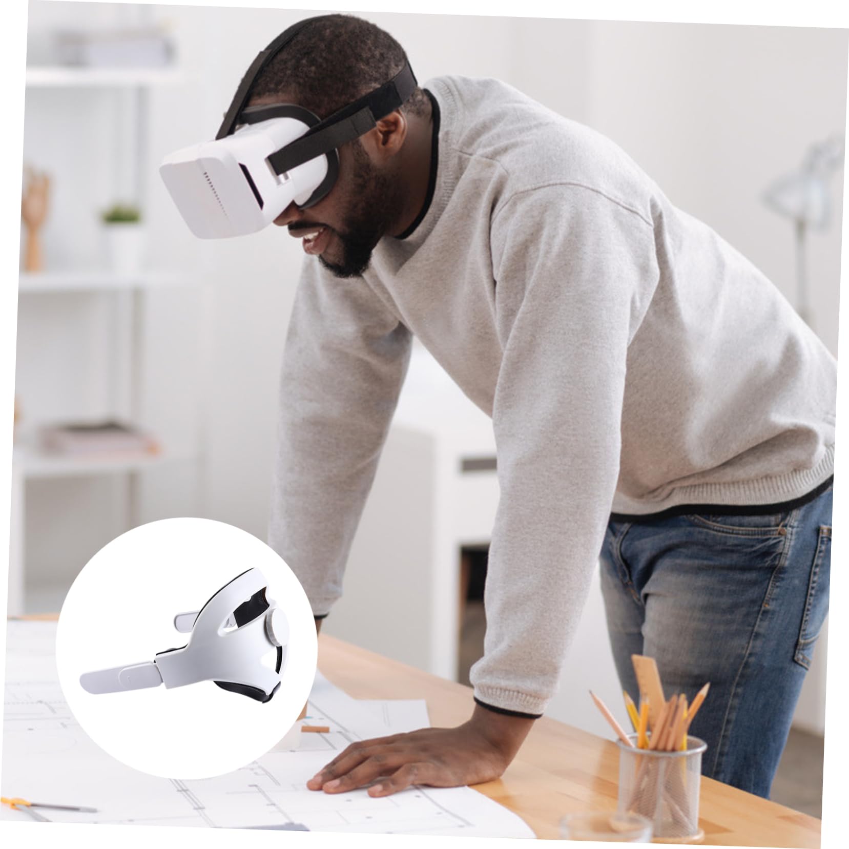 Operitacx Verstellbares Vr Kopfband für Vr-Brille Komfortables Zubehör mit Drehknopf aus Stoßdämpfendem Material Druckausgleichend Balance Optimiert für Längeres Spielen