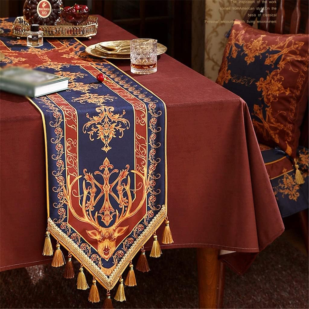 Table Runner European Long Tablecloth Retro Chest of Drawers Sideboard Decoration Cloth(30 * 240cm)