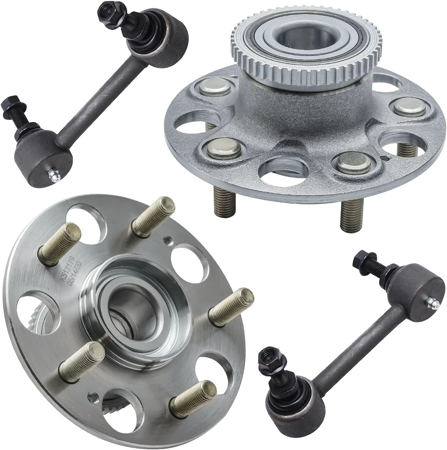 Detroit Axle - 4pc Rear Wheel Bearing Hubs Kit for 1998-2002 Honda Accord 1999-2003 Acura TL, 2 Wheel Bearing and Hubs 2 Stabilizer Sway Bar End Links 2000 2001 Replacement