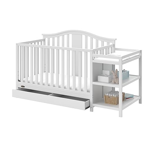 Miniatura 17 de Graco Solano - Cuna convertible 4 en 1 con cajón (blanco) – Certificado GREENGUARD Gold, incluye cajón de almacenamiento de guardería de tamaño