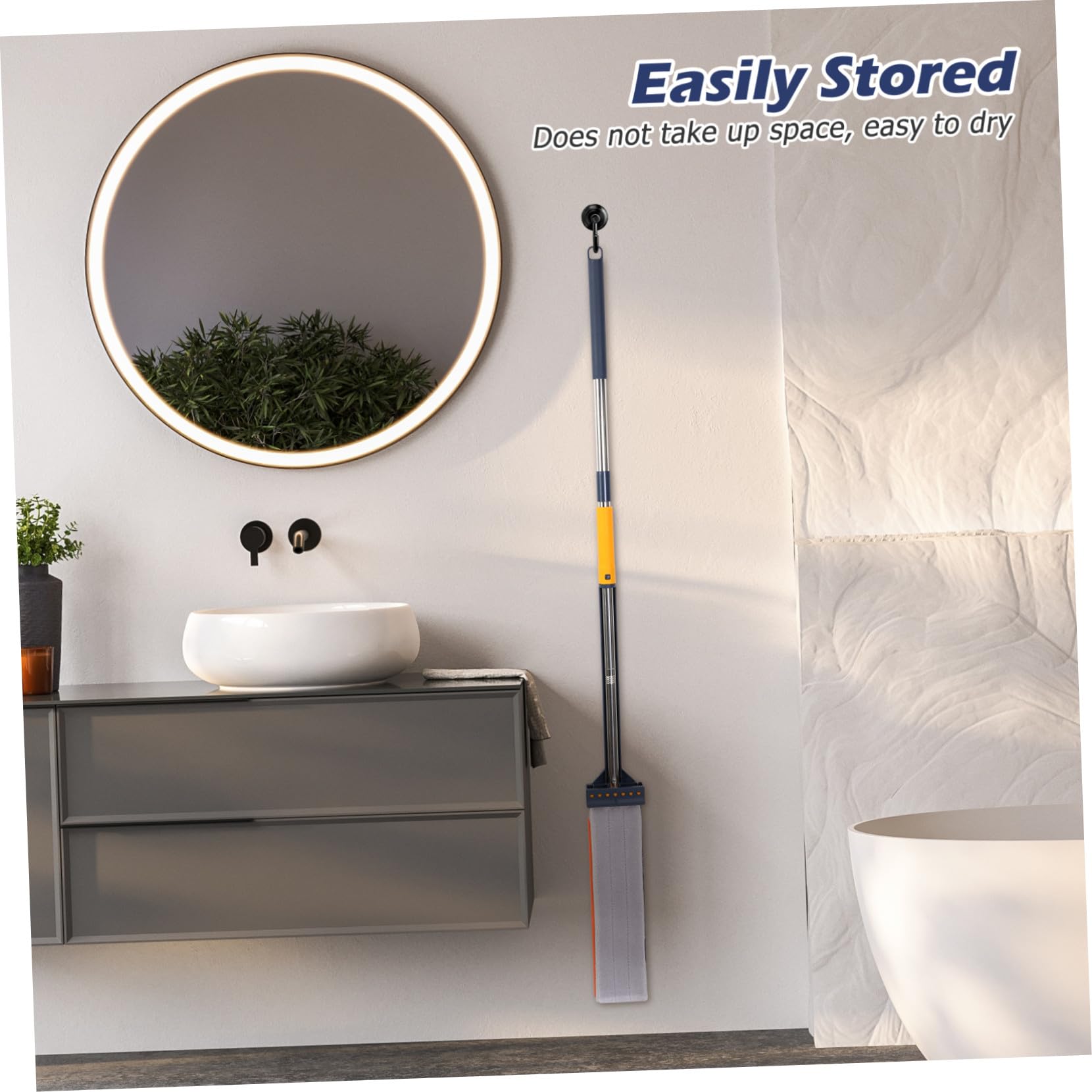 Trapeador de Piso Plano Grande 1 Unidad 6 Paños Microfibra sin Lavado Rotación 360° Limpieza Profunda Hogar Fregona Azul
