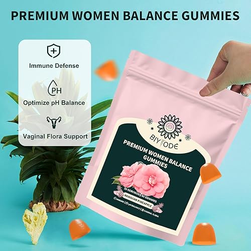 Miniatura 3 de Gomitas de piña para mujer, equilibrio de pH, probióticos femeninos para la salud vaginigal, nutrición femenina, apoyo inmunológico, vegano, sin