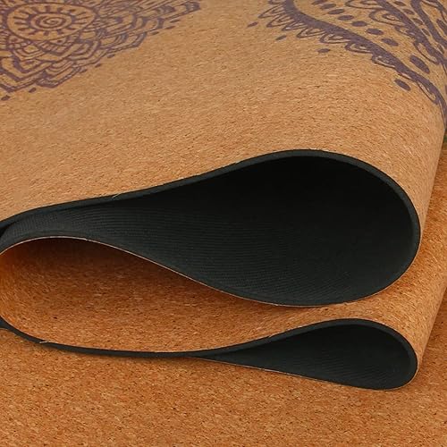 Miniatura 8 de Shakti Warrior Tapete de yoga de corcho, diseñado por artistas, tapete antideslizante ecológico de alta calidad, ideal para yoga regular y caliente,