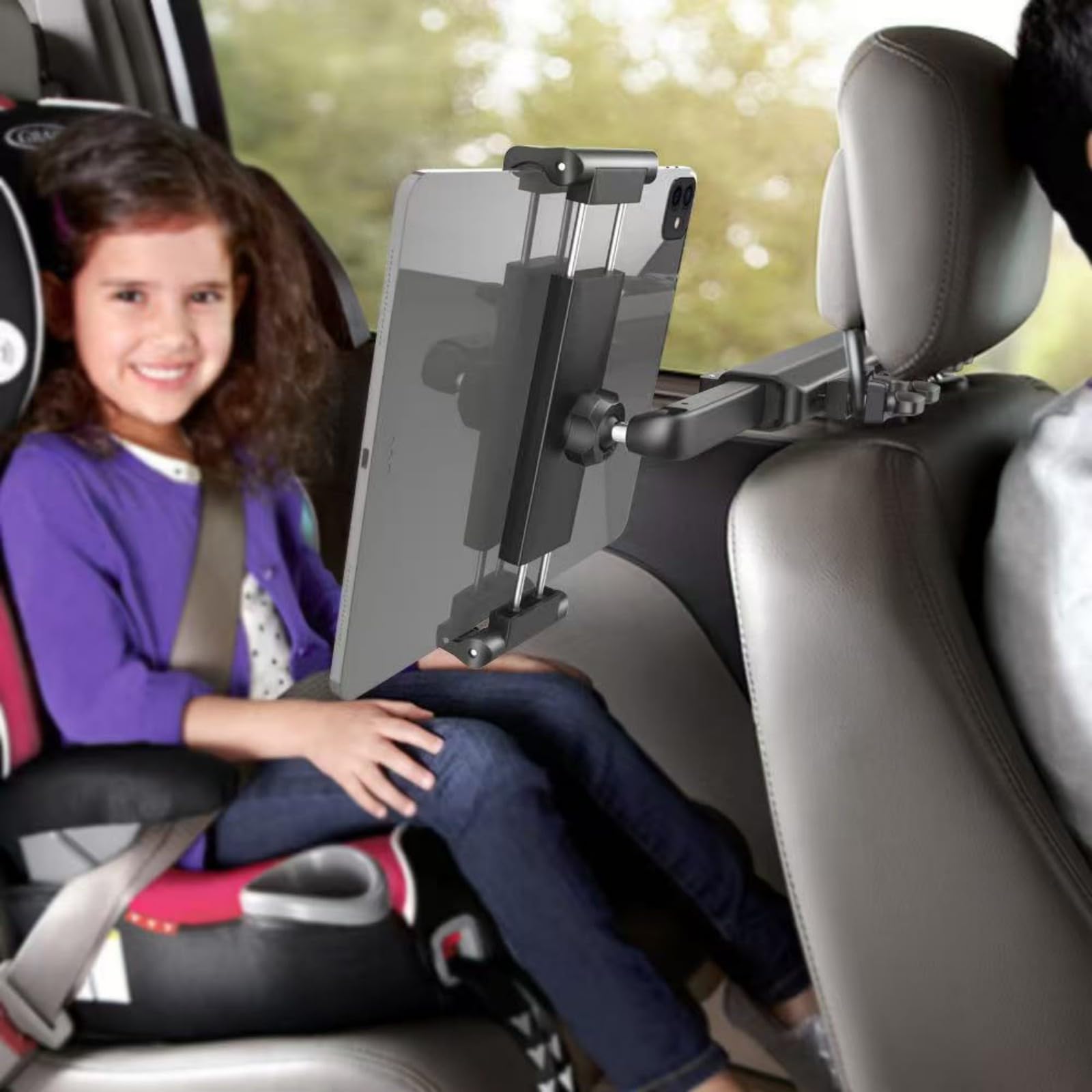 Supporto per tablet stabile per poggiatesta per auto, caratterizzato da un design con giunto sferico universale sicurezza antiscivolo nel supporto per tablet regolabile per l ' intrattenimento