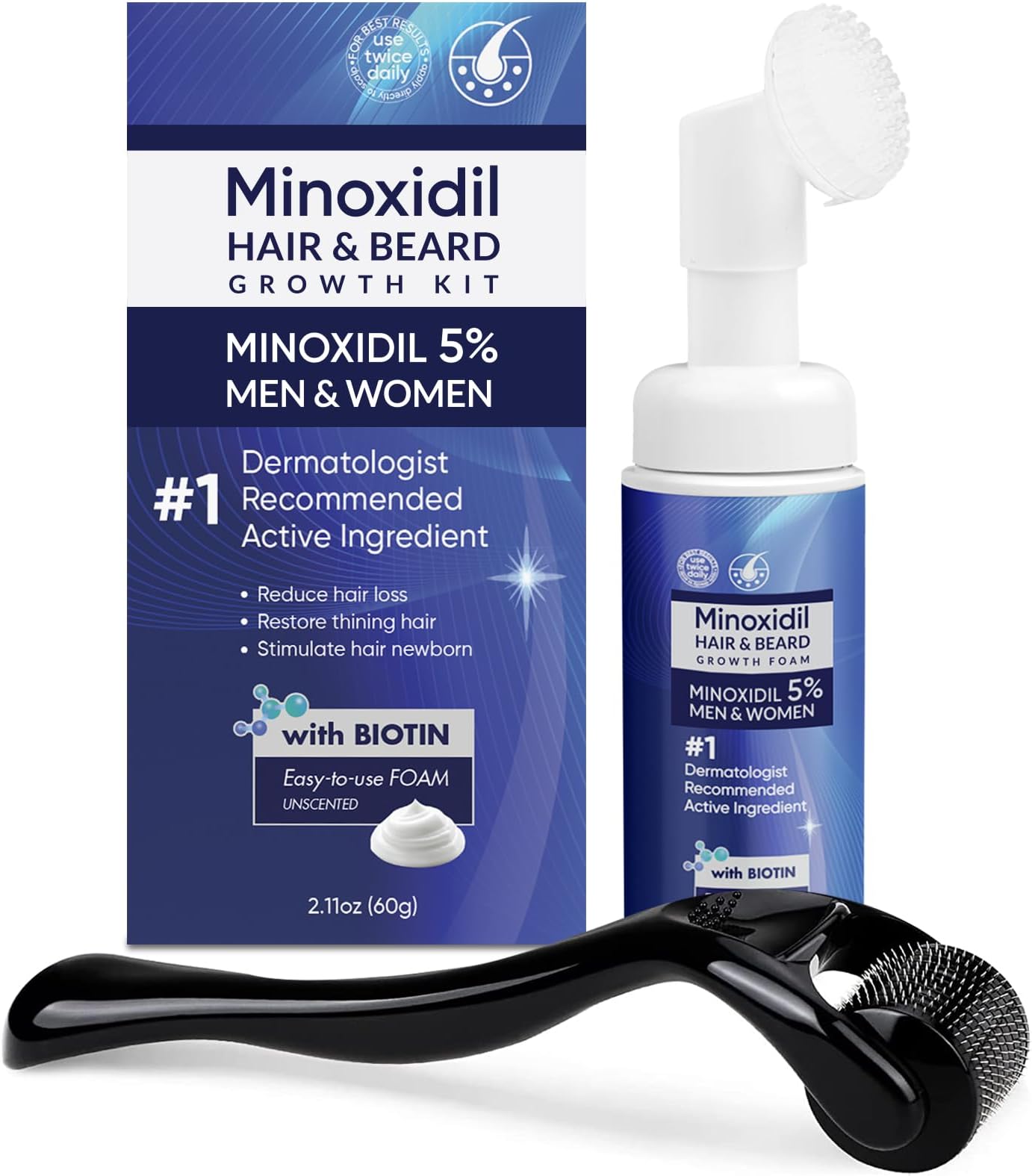 5% Minoxidil Foam for Men and Women, Minoxidil for Men Foam for Hair and Beard, Minoxidil for Women Hair Growth (2 Ounce)