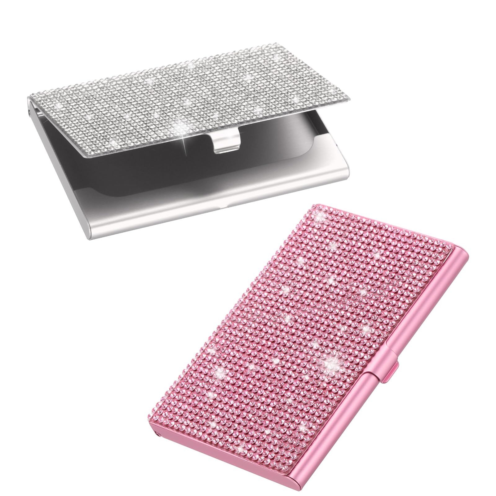 PATIKIL Bling Alloy Business Card Holder