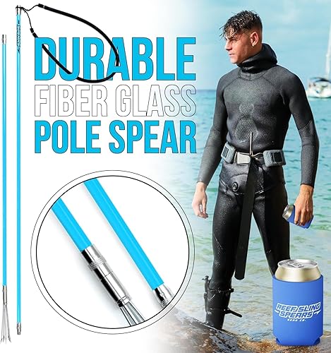 Miniatura 6 de Hawaiian Sling - Juego de lanzas de pesca Lite – Arpón de lanza de fibra de vidrio de viaje para pesca submarina con un paralizador de 5 puntas –