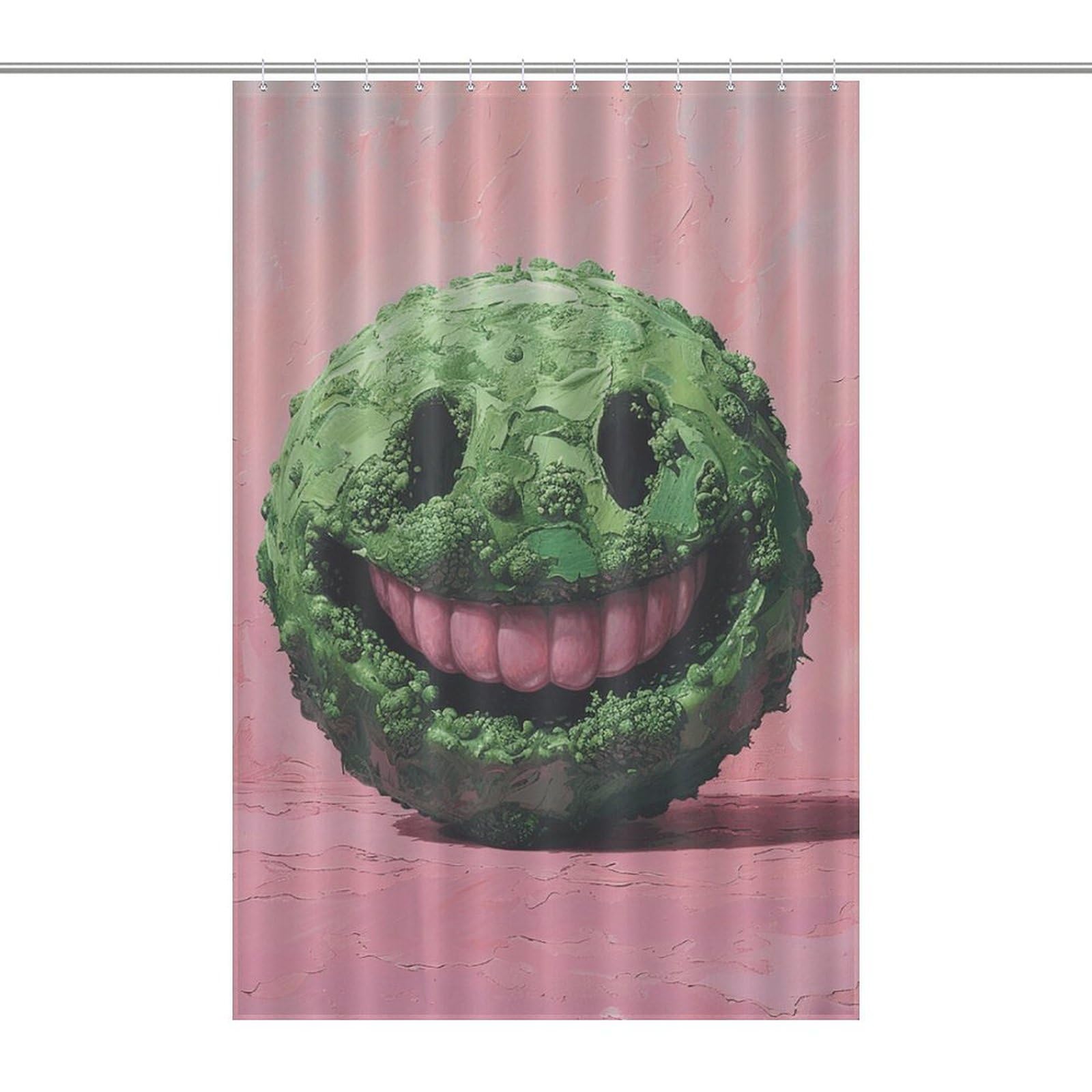 Rideau de douche en tissu imperméable anti-éclaboussures 122x183 cm motif smiley