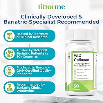 FitForMe Bariatric Multivitamin, Tailored for Gastric Sleeve Surgery One-a-Day Capsule, 3-Month Supply, 90 Count, Easy-to-Swallow WLS Optimum Capsule, Scientifically Formulated for Men & Women