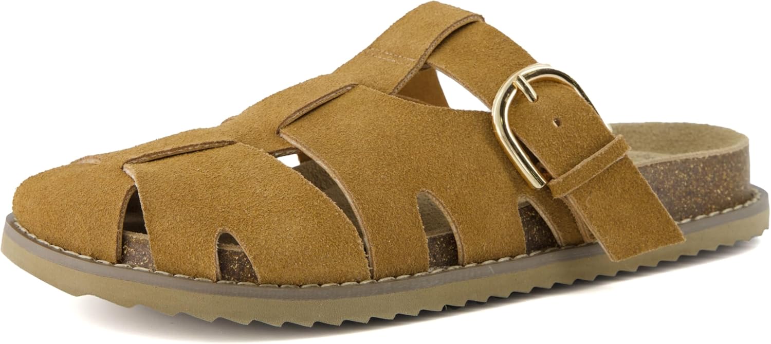 CUSHIONAIRE Benson Fisherman Sandals for Women – Suede Slip On Closed Toe Womens Clogs with Memory Foam Cork Footbed and Arch Support - Image 9