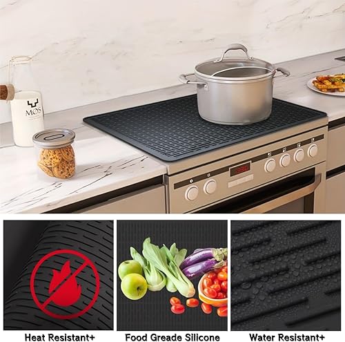 Miniatura 3 de Cubierta superior de estufa para estufa eléctrica, alfombrilla de estufa de silicona para estufa de vidrio, protector de placa de cocina,