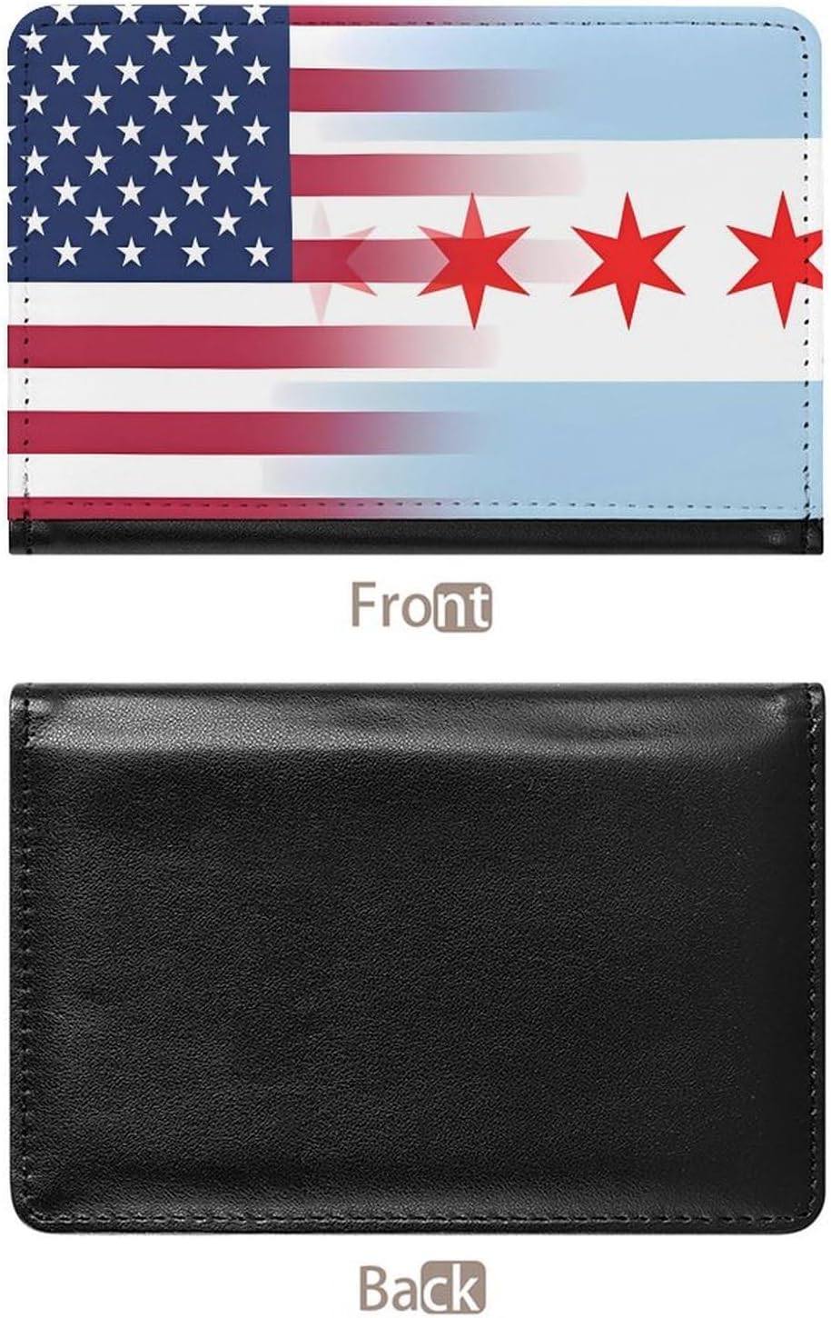 USA And Chicago City Flag Travel Passport Holder Passports Protective Cover for Women Men with Card Slots