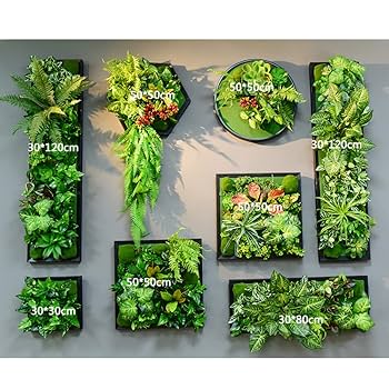Amazon｜HGJH ウォールグリーン 壁掛け F リアル 人工観葉植物