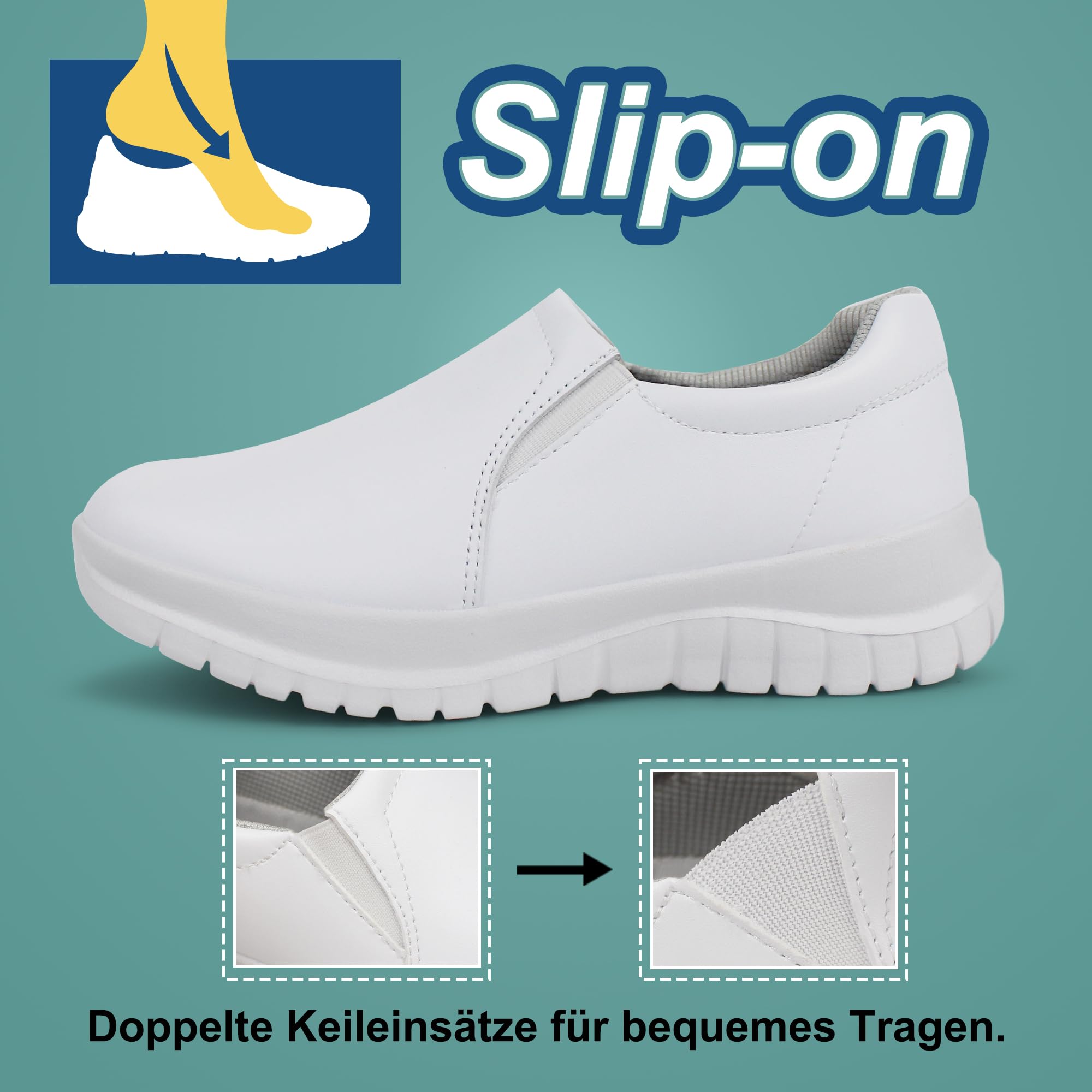 Hawkwell Damen-Schlupfschuhe, leicht, wasserabweisend, für Krankenschwestern, rutschfest, für das Gesundheitswesen
