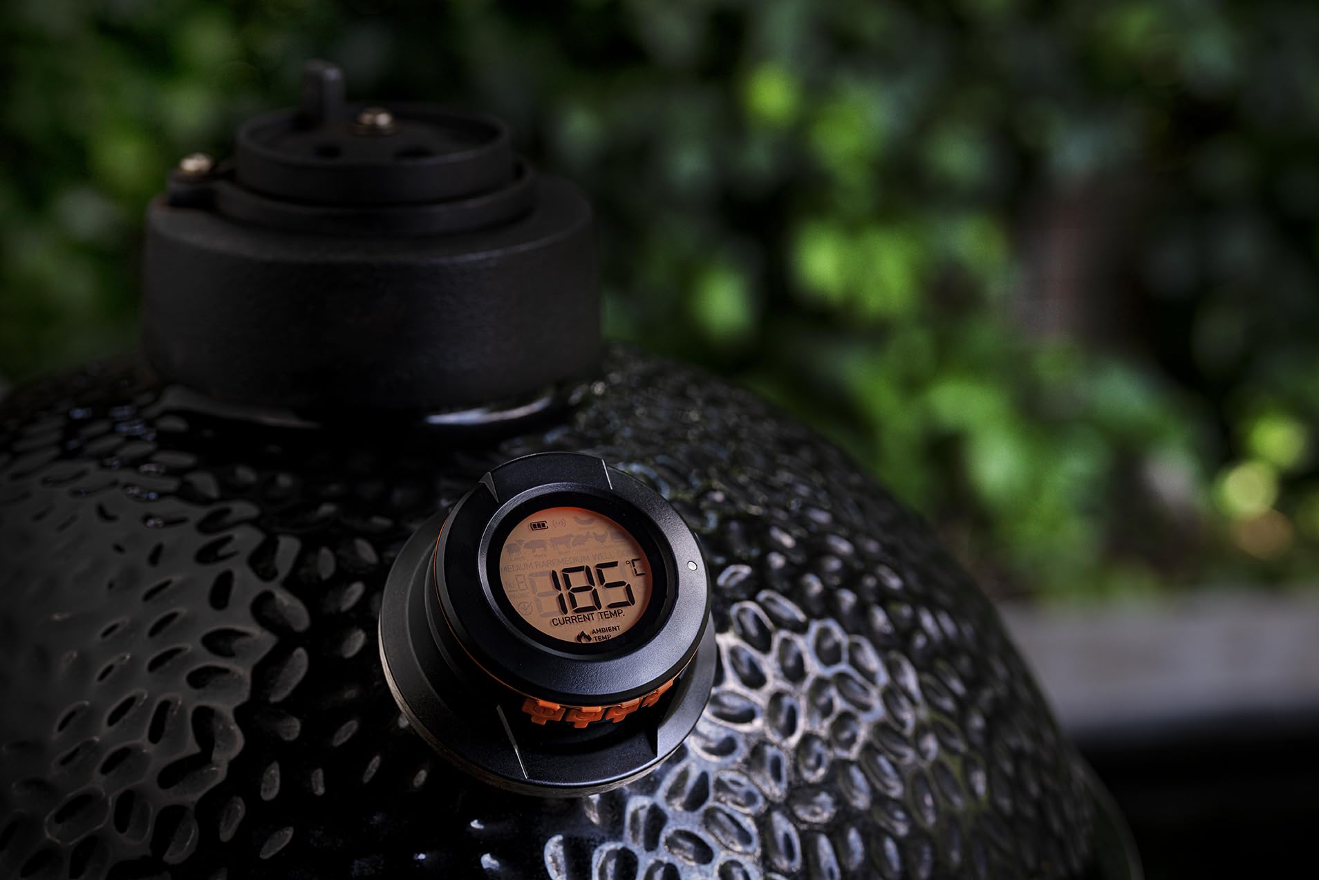 HerQs Termometro digitale a cupola connessa - Termometro per barbecue intelligente senza fili - Bluetooth - Controllo app - Monitoraggio preciso della temperatura - Per grigliare, fumare, forno -