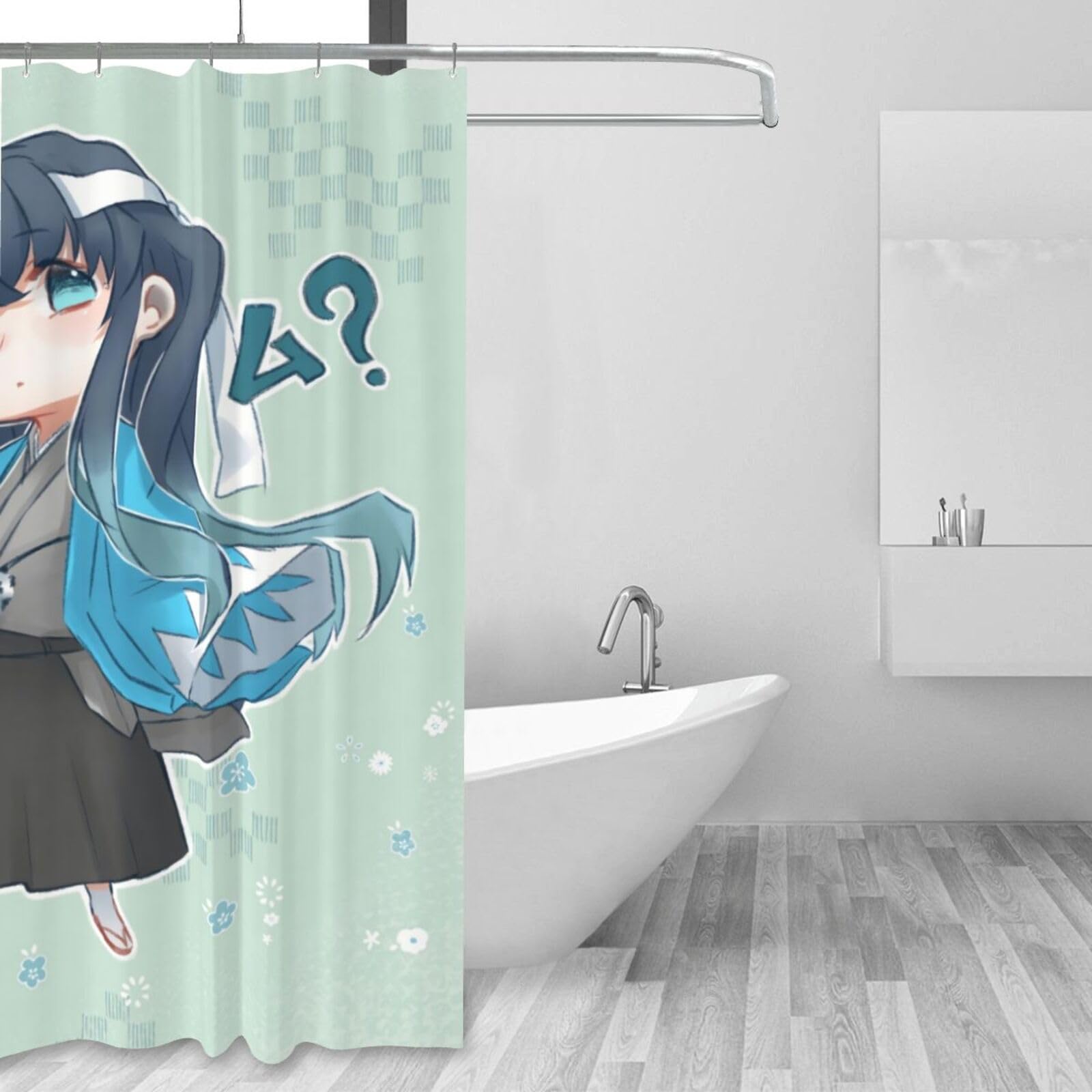 Amazon.co.jp: シャワーカーテン 鬼滅の刃 時透無一郎 おしゃれ 防水