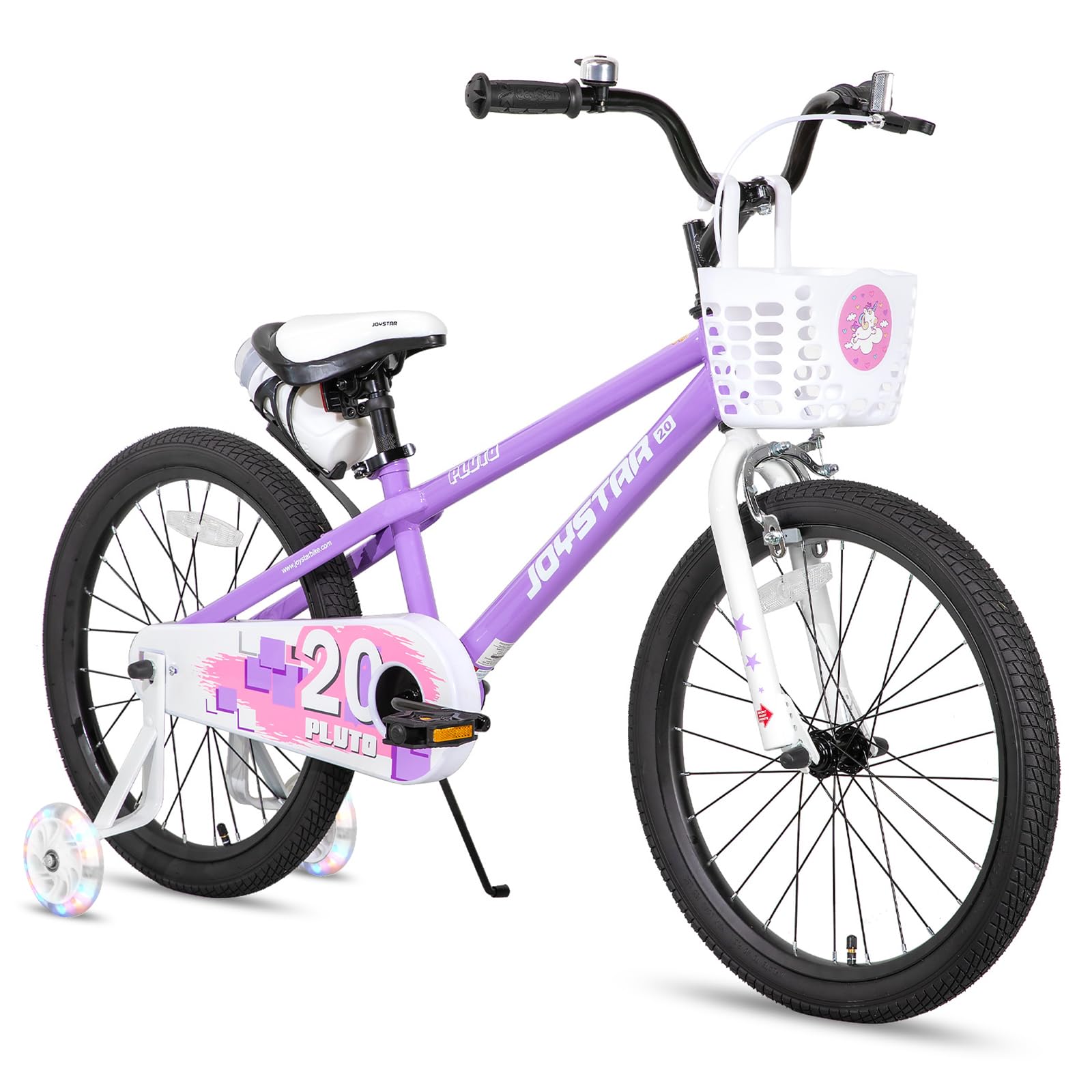JOYSTAR Pluto Kids Bike 12 14 16 18 20 Inch Children's Bicycle for Boys Girls Age 3-12 Years, Kids' Bicycles with Light Up Training Wheels, Multiple Colors