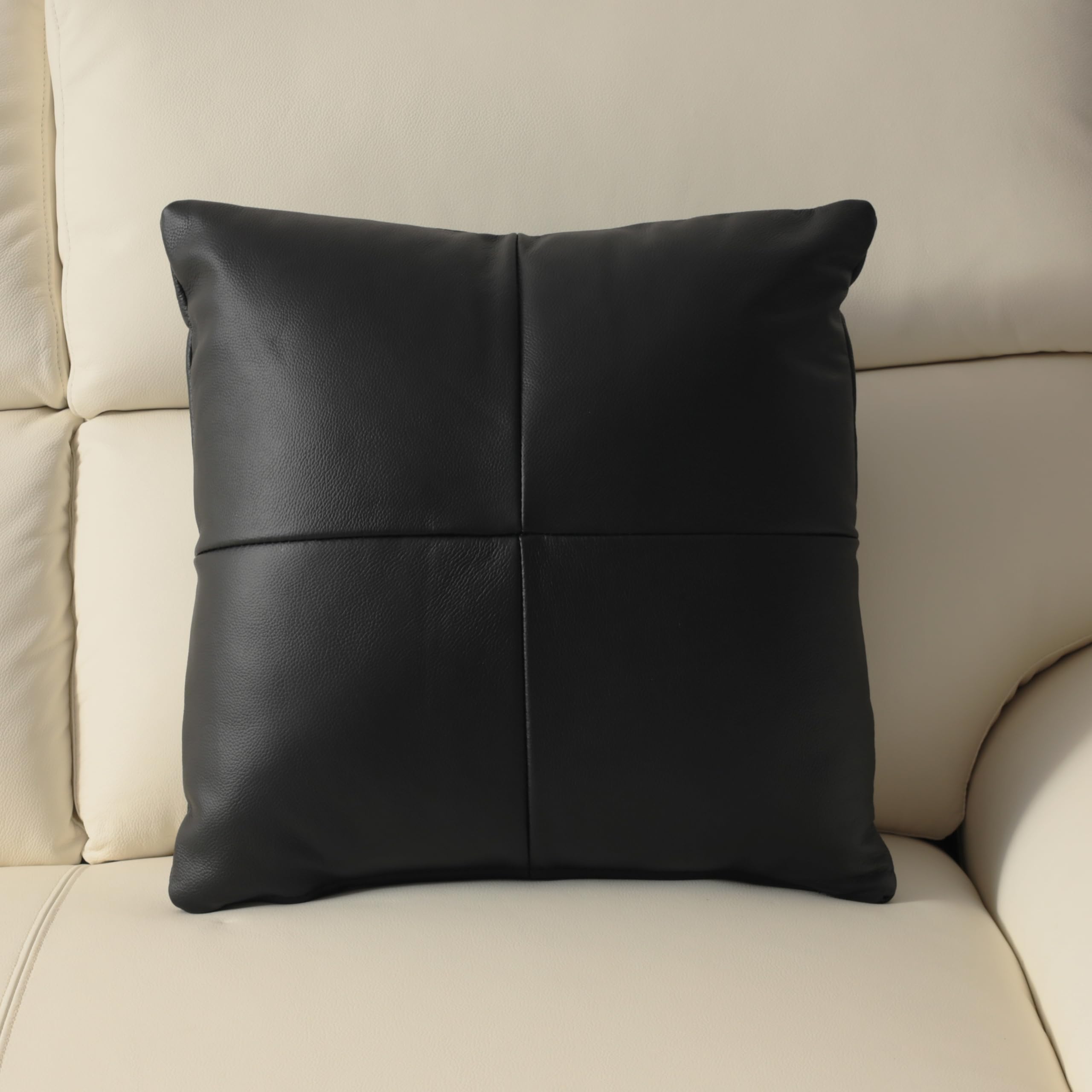Amazon.co.jp: シュノーヴォ(SHUNOVO) クッション 本革 黒 40x40cm Amazon.co.jp: シュノーヴォ(SHUNOVO) クッション 本革 黒 40x40cm