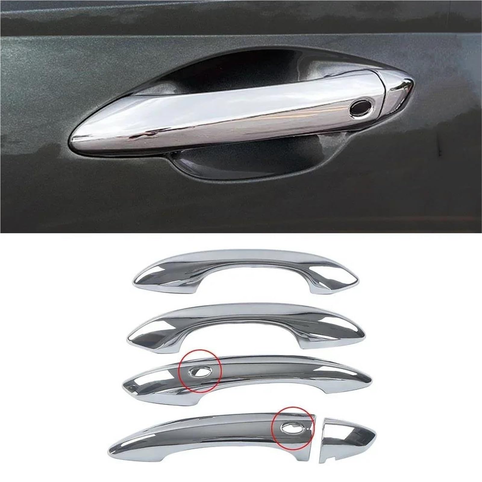 NOHEEU Car Exterior Door Handle Cover Sticker Decorative Lock for Hyundai for Tucson NX4 2021-2023(Style 1)