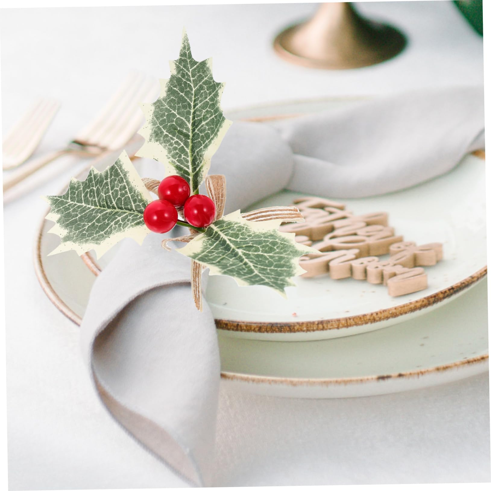 Ciieeo Pz portatovaglioli natalizi porta anelli per natale tovagliolo a foglia verde decorazioni casa decorazioni natalizie arredamento matrimonio decorazioni Bomboniere Schiuma rosso