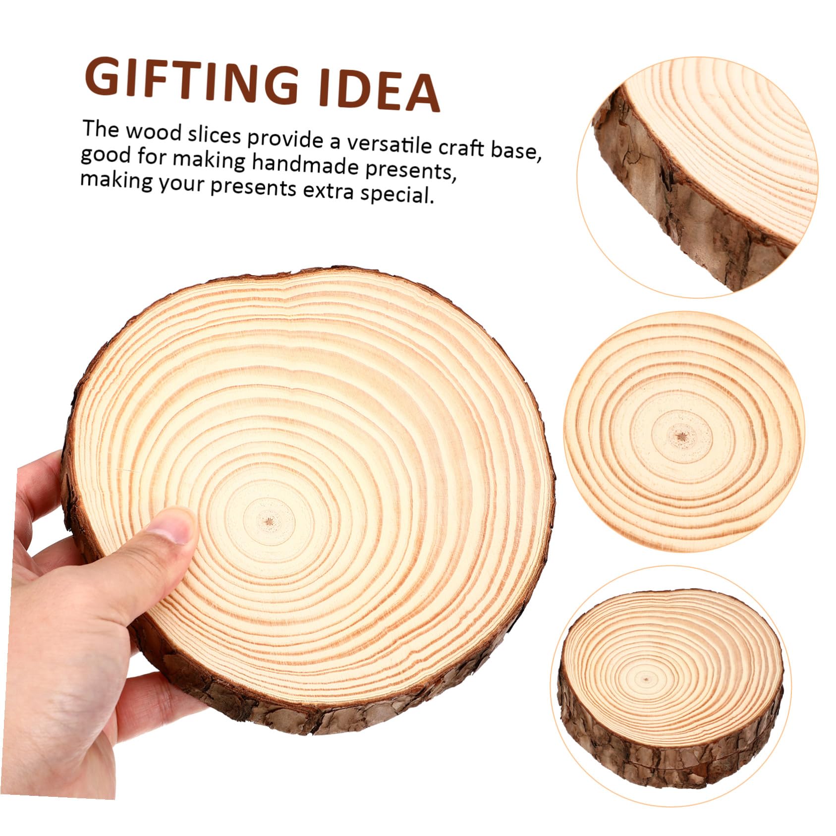 2 Pezzi Fette di Tronco di Legno Naturale Grezzo Rotonde con Superficie Liscia Non Finite per Artigianato Rustico Matrimonio Fai da Te