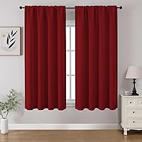 Vista 37 de CUCRAF - Cortinas opacas beige de 45 pulgadas, juego de 2 paneles con bolsillo para barra, cortinas para oscurecer dormitorios y sala de estar