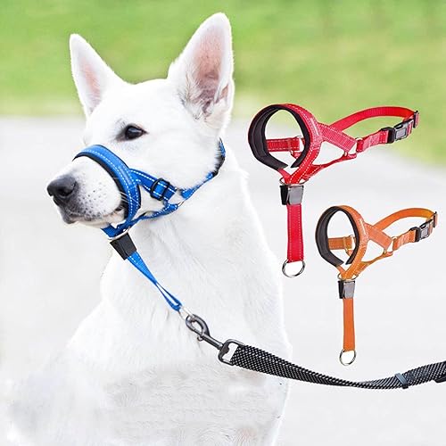 Miniatura 5 de Collar de cabeza sin tirones para perros, con acolchado suave, correas para perros medianos y grandes, arnés bucal para perro, correa para el cuello