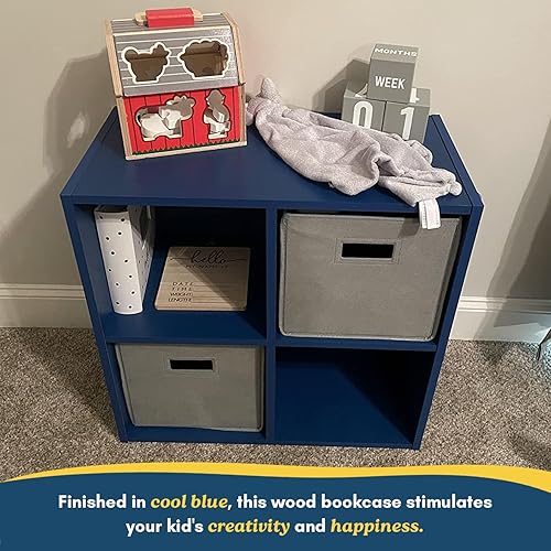 Miniatura 86 de Kings Brand Furniture - Katelyn - Estantería abierta de 4 cubos, organizador de almacenamiento de juguetes para niños (verde)