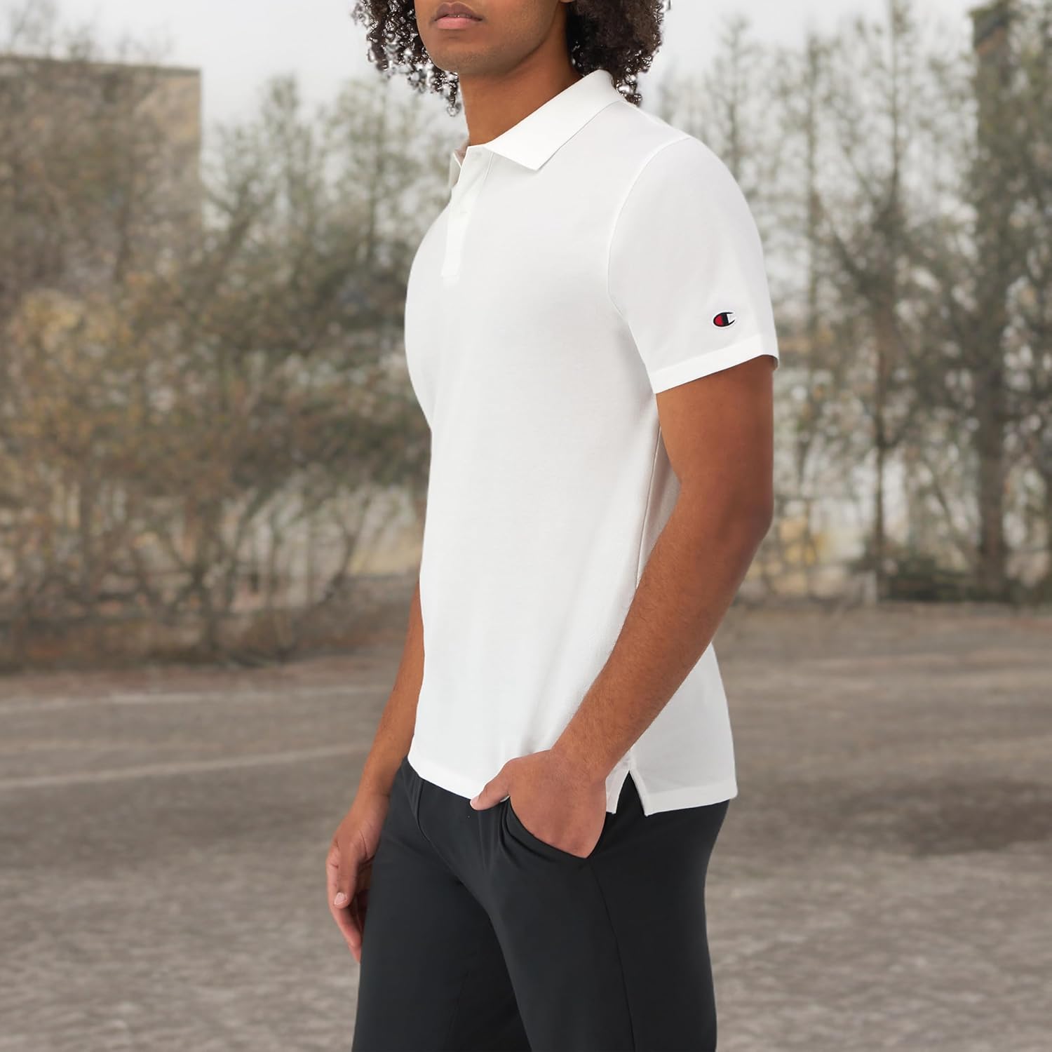 Champion Men's Polo T-Shirt, Moisture Wicking, Best Polo Shirt for Men, Short-Sleeve Tee
