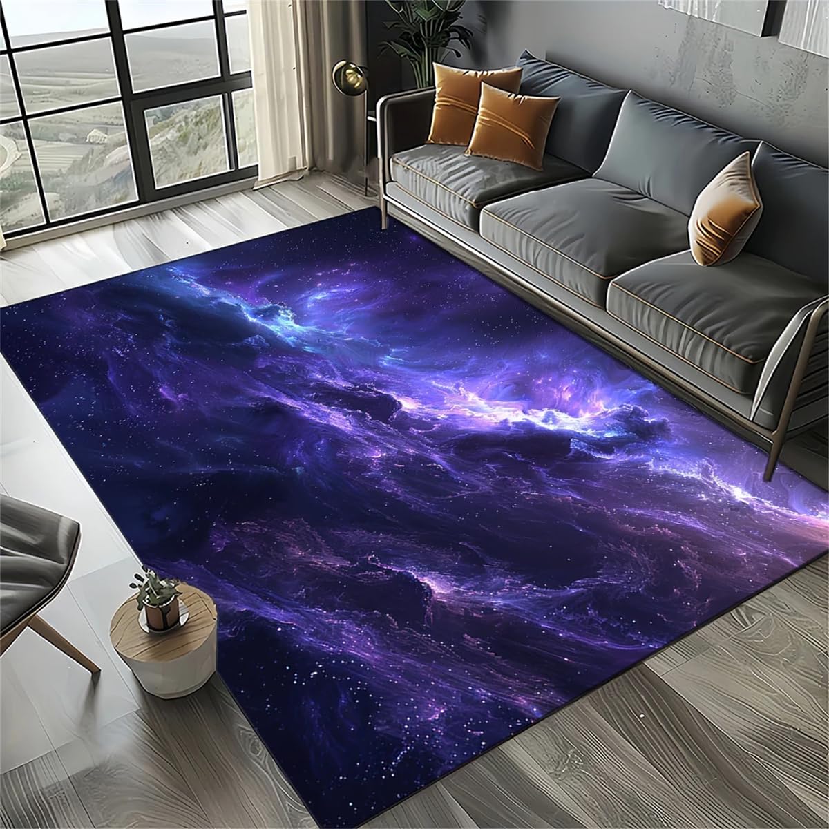 Tapis de Sol Gaming 3D Flanelle Doux – Motif Galaxie Spatial Antidérapant pour Chambre Ado, Décoration Moderne, Salon et Espaces Jeux (Print 6,160x230cm)