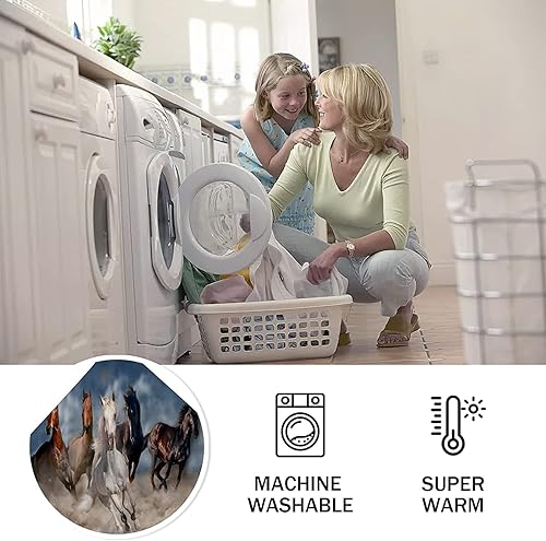 Miniatura 6 de Manta de caballo, suave y cálida manta de felpa de forro polar de 60 x 50 pulgadas, manta de franela suave y acogedora para cama, sofá, oficina,