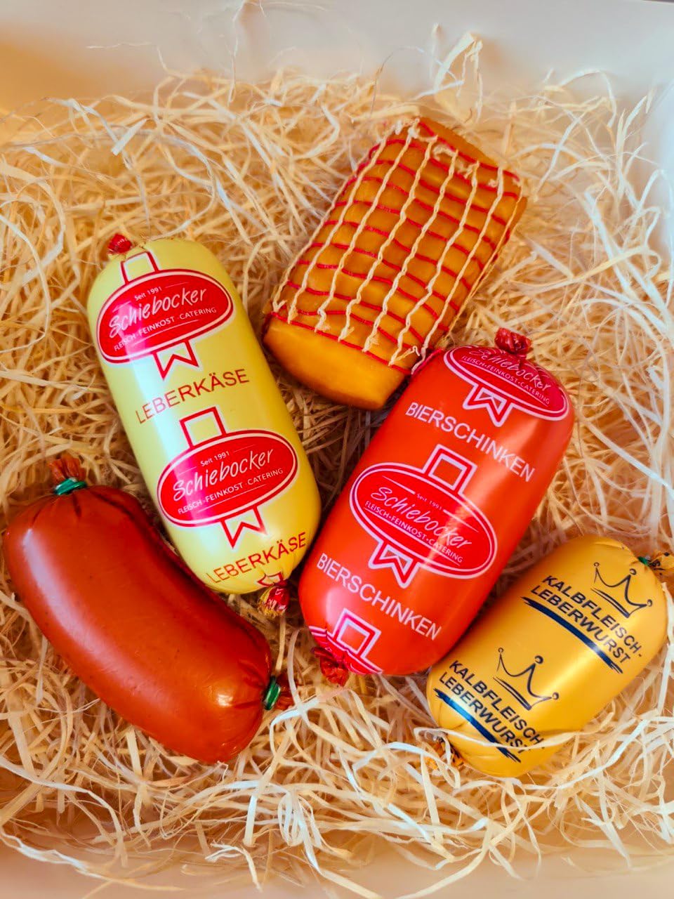 Hausmacher Wurstpaket Brotzeit Set | Leberkäse | Kalbfleisch-Leberwurst geräuchert | Bierschinken | Teewurst | Käse 975 g