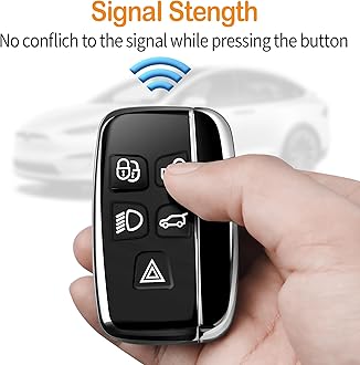 Sindeda for Land Rover Key Fob Cover with Keychain Soft Full Protection Key Shell Key Case Compatible with Land Rover LR4 Range Rover Sport Evoque Jaguar XF XJ XJL F-pace (Silver)