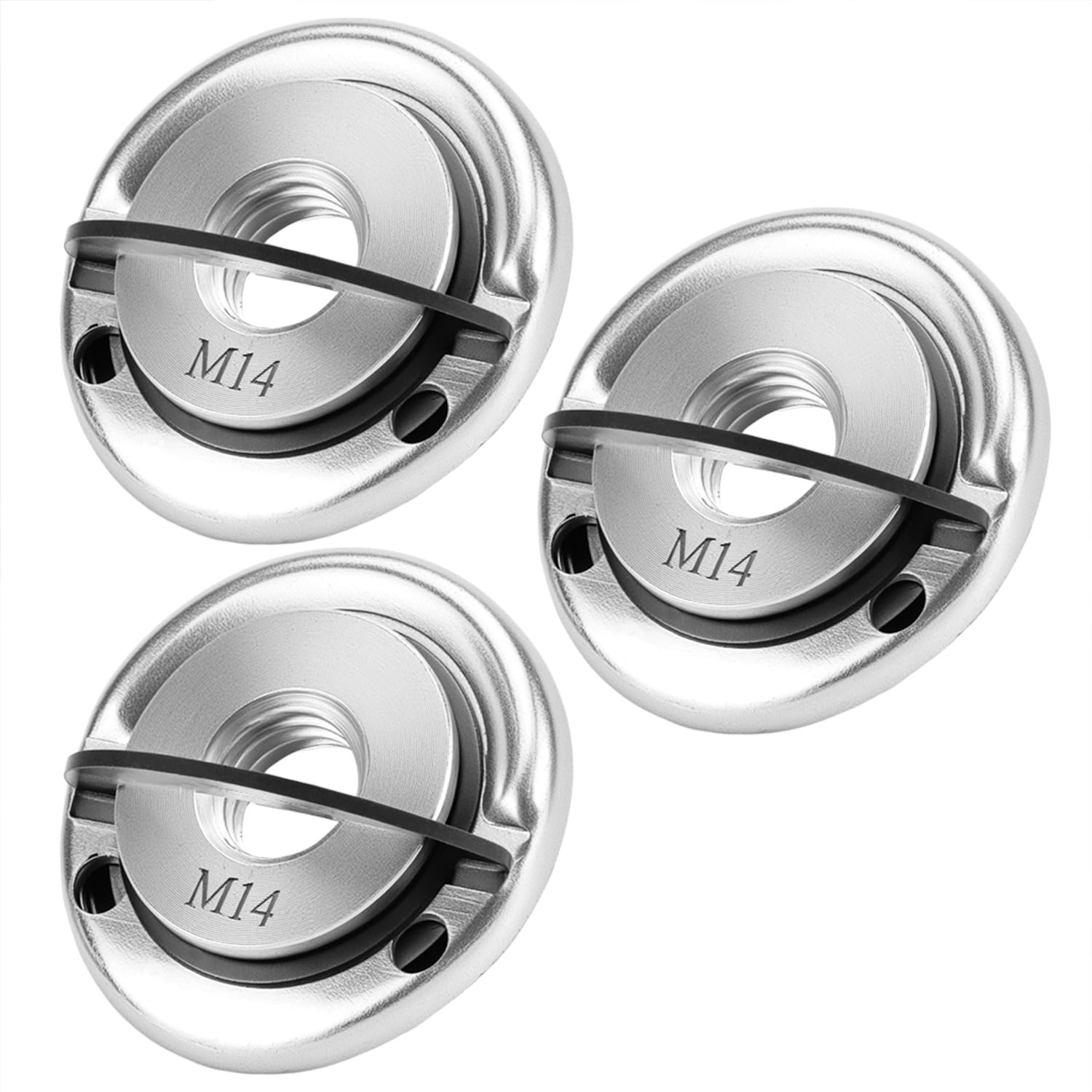 QWORK® 3PCS Dado a Sgancio Rapido 45MM per Smerigliatrici Angolari M14 - con Anello di Trazione