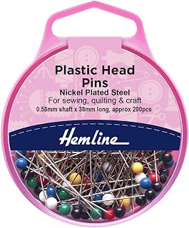 Hemline - Alfileres (cabezas de colores, 34 mm, 200 unidades)