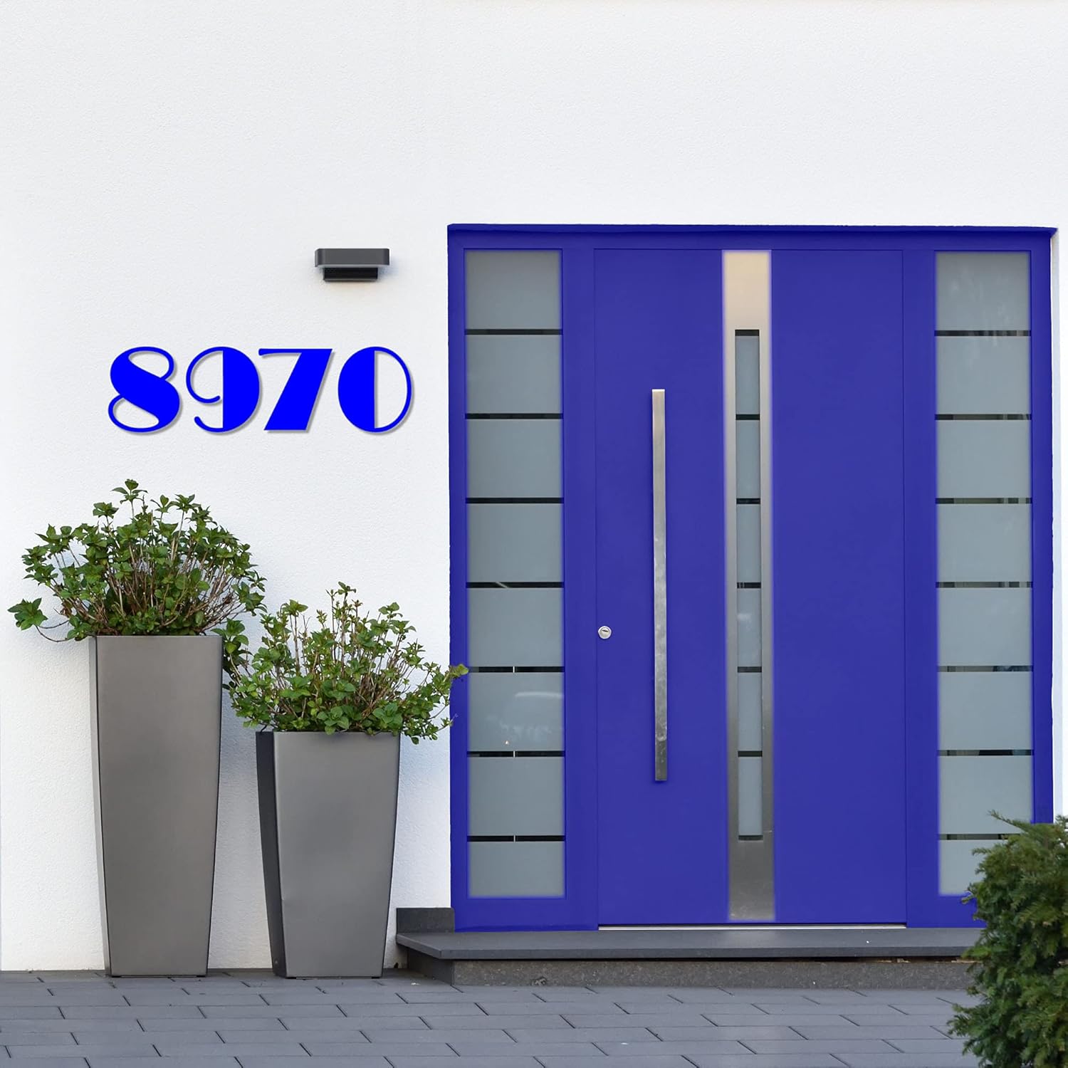House Numbers Letters BROADWAY Signature Art Deco Text Door Number Cut to Size (10, 15, 20, 25cm/3.9, 5.9, 7.8, 9.8in or custom) Fixings