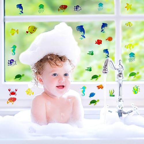 Miniatura 58 de 20 calcomanías de gel gruesas de arcoíris para aula, calcomanías de gel realistas para ventanas para niños pequeños y adultos, hogar, avión