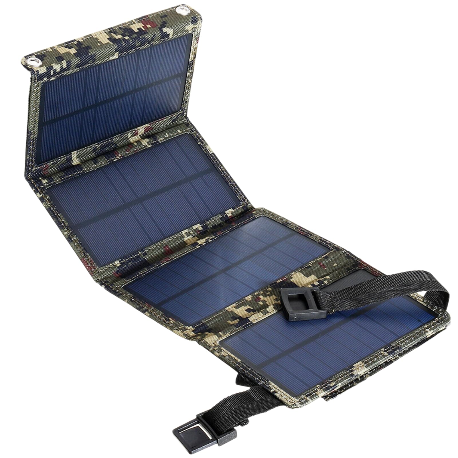 Składana zewnętrzna ładowarka solarna 20 W, kompaktowa torba do ładowania słonecznego, silikon monokrystaliczny, wyjście USB, zawiera 2 karabińczyki, do wędrówek, kempingu i aktywności na świeżym