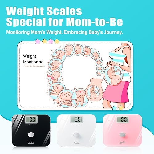 Miniatura 7 de Báscula de baño de gran tamaño para peso corporal de hasta 550 libras, sin batería, báscula digital extra ancha Healcan blanca