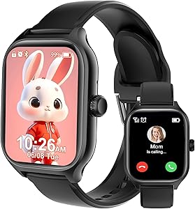 clleylise Children’s Smart Watch with Bluetooth Phone/SOS/Tracker/Schlafmonitor/100+ Sports Modes, Children’s Digital Watch