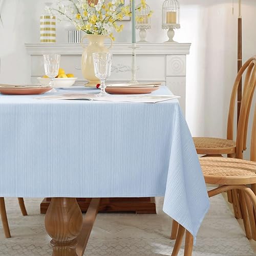 Mantel rectangular de tela texturizada, resistente a las arrugas y a las manchas, mantel de poliéster resistente al agua, mantel de mesa de granja,