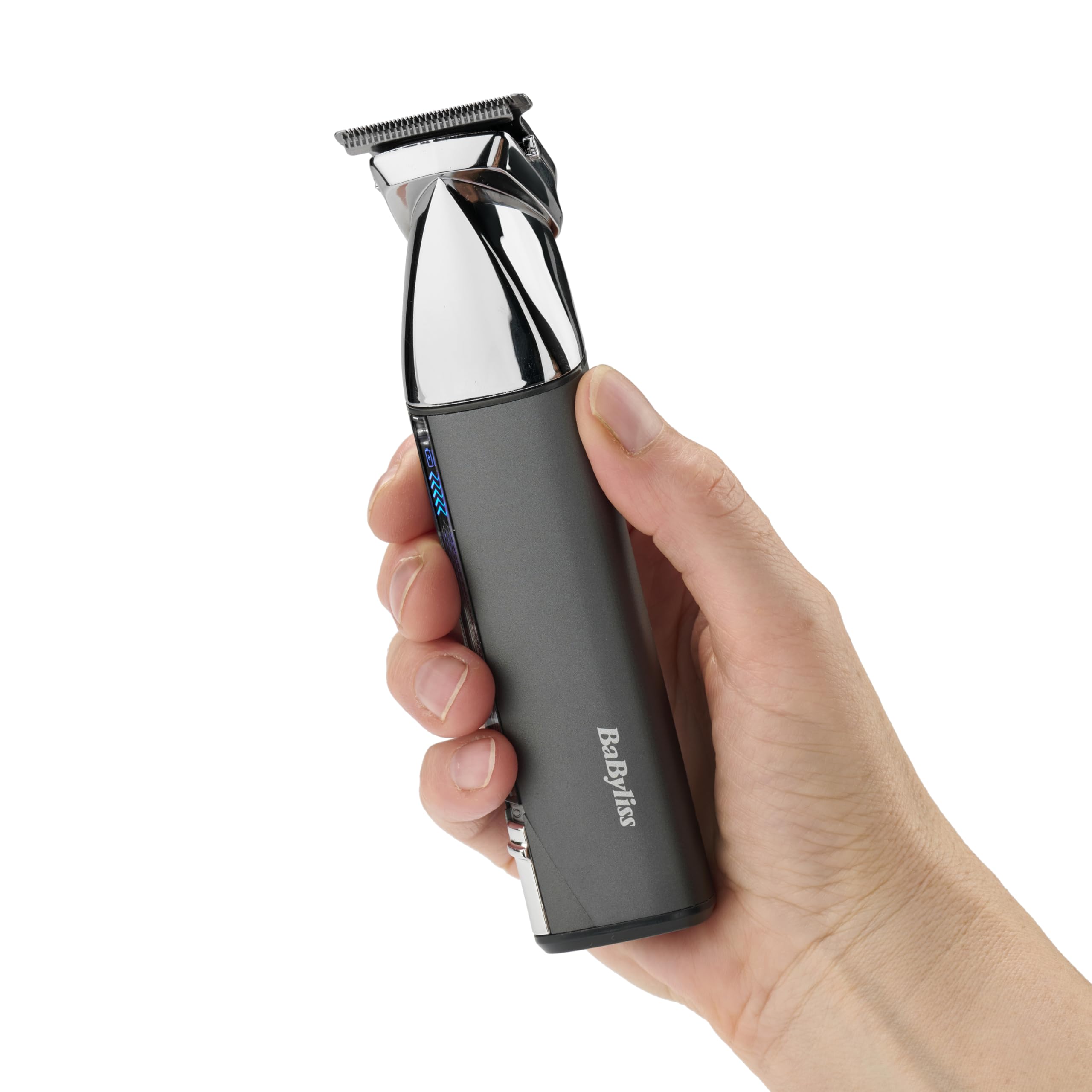 BaByliss Super-X Metal 15-in-1- Multi-Trimmer – Kabelloses Grooming-Kit inklusive Barttrimmer und Nasenhaarschneider, wasserdicht, Geschenk für Männer, Silber/Grau, MT996E