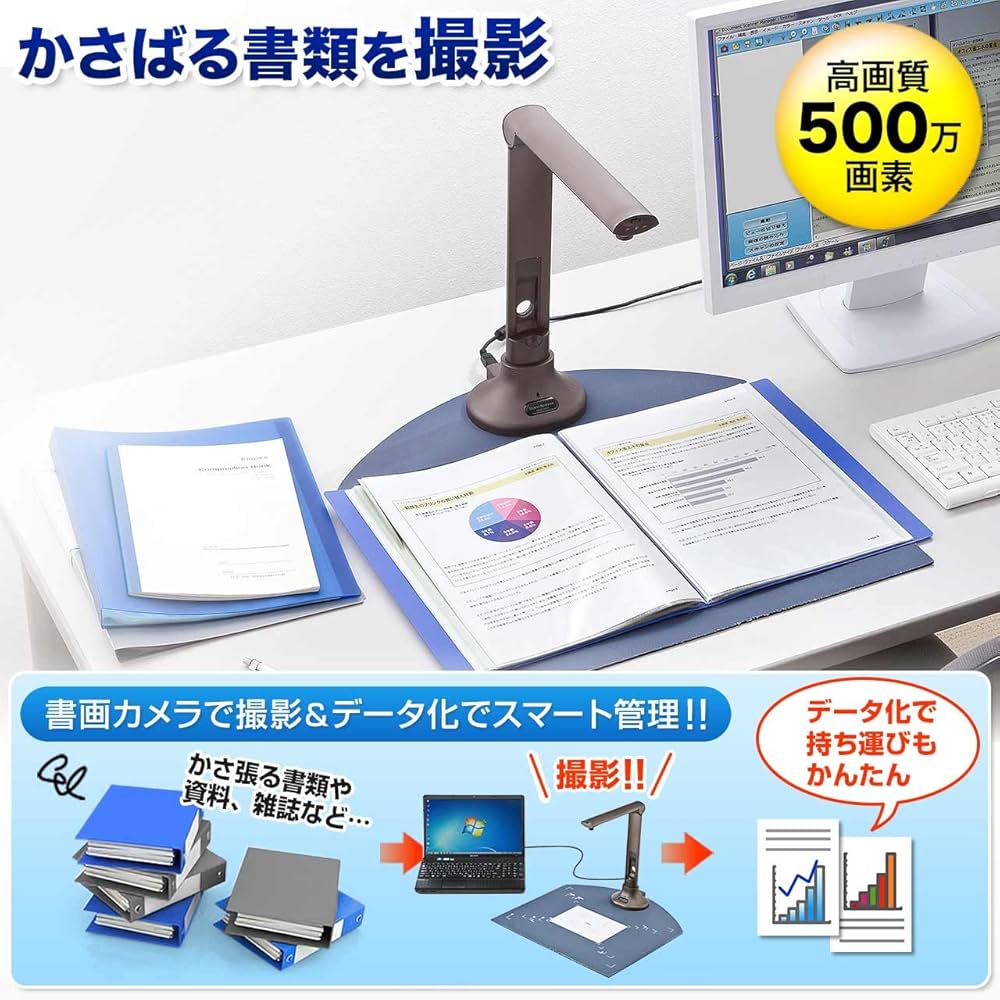【はるちゃん】サンワサプライStand Scanner400-CMS013 Amazon | サンワダイレクト スタンドスキャナー USB書画カメラ