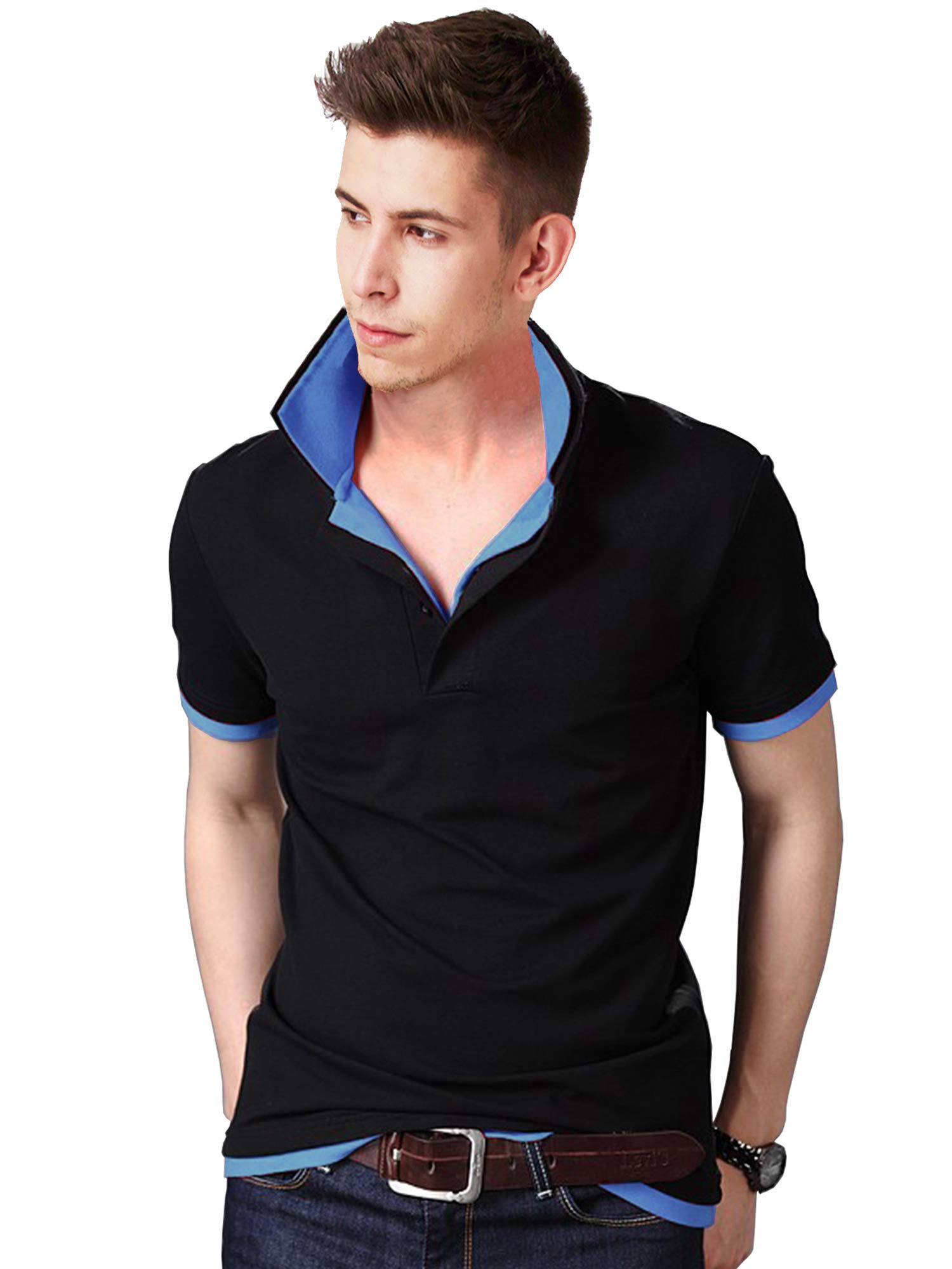 fanideazMens Half Sleeve Solid Branded Cotton Polo T-Shirt for Mens || Polo T Shirt for Men || Casual Tshirts for Men