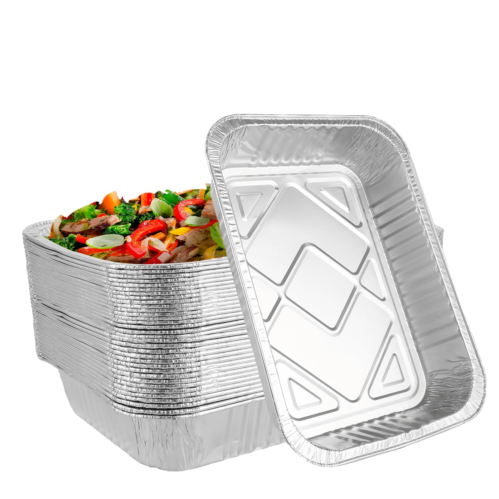 30 Pièces Barquette Aluminium, 4900 ml Plateaux de Cuisson, Réutilisable Plat Aluminium pour Barbecue à Gaz, Rôtis, Cuisson(37 x 26 x 7 cm)