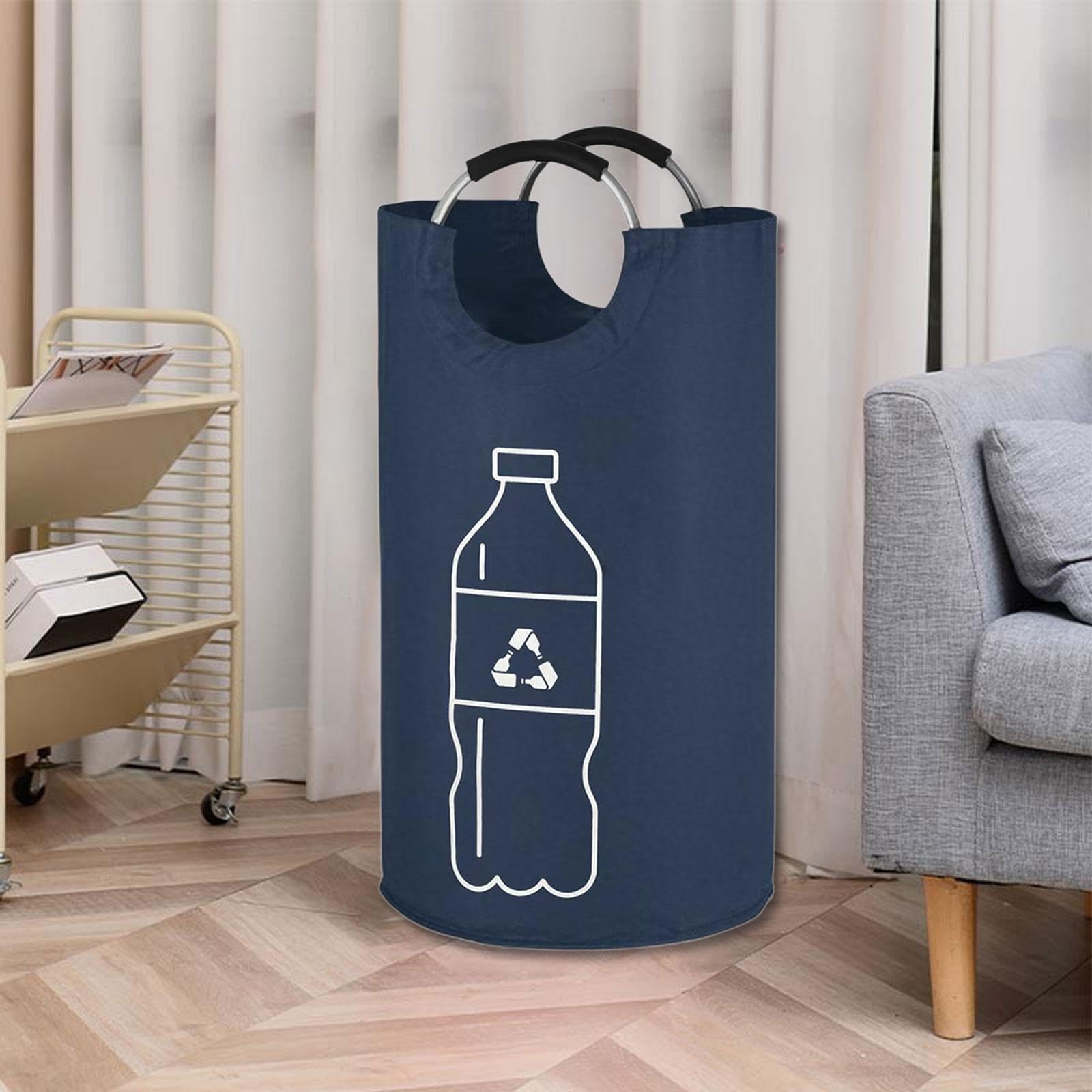 Cesto de Ropa Plegable de 82 litros, Versátil para Viajes, Hogar Y Dormitorio. Organizador de Ropa Independiente Que Ahorra Espacio, Azul Marino