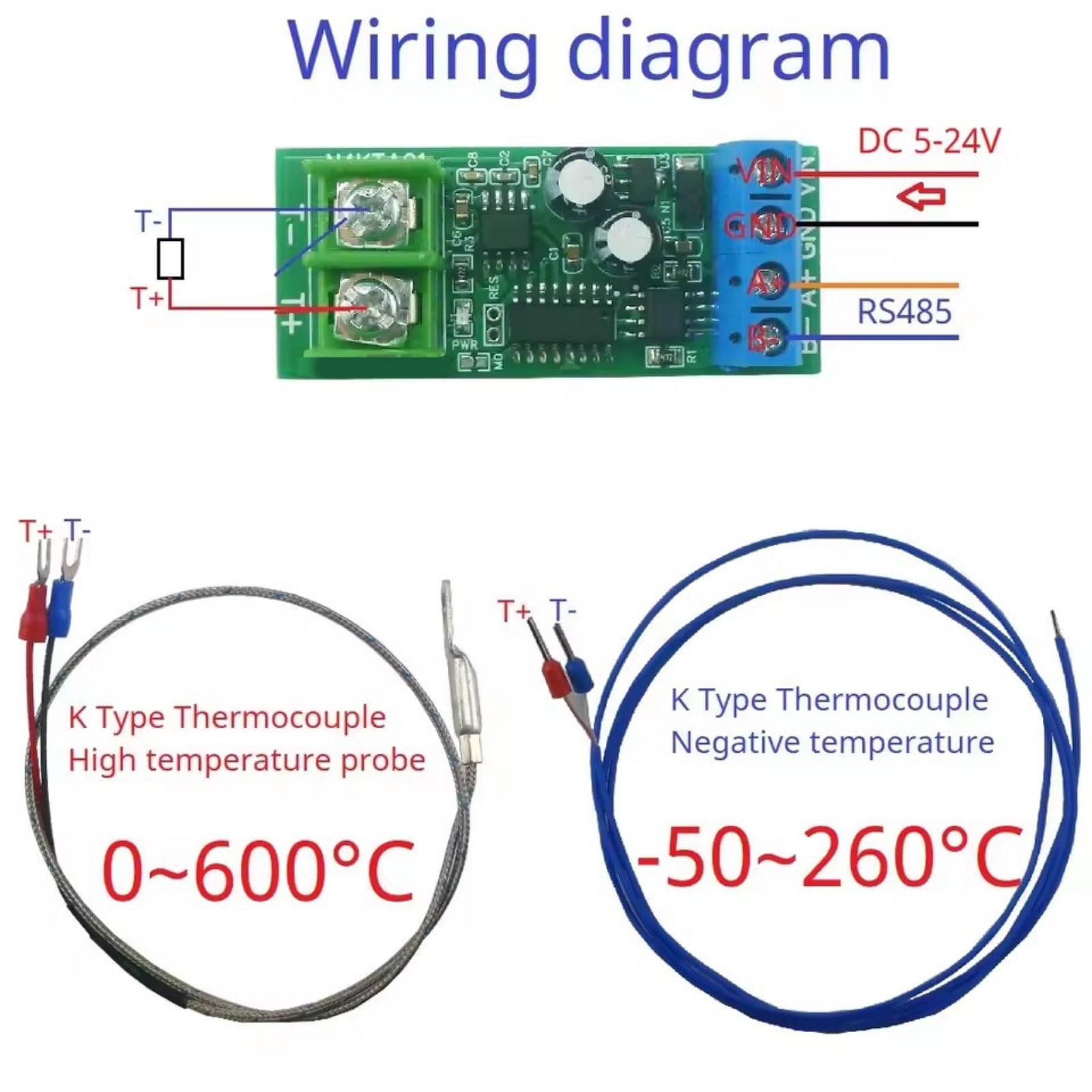 Innovative RS485 K Typ Thermoelement-Datenerfassungsplatine mit hoher Genauigkeit und Auflösung, industrielle Temperaturmessung