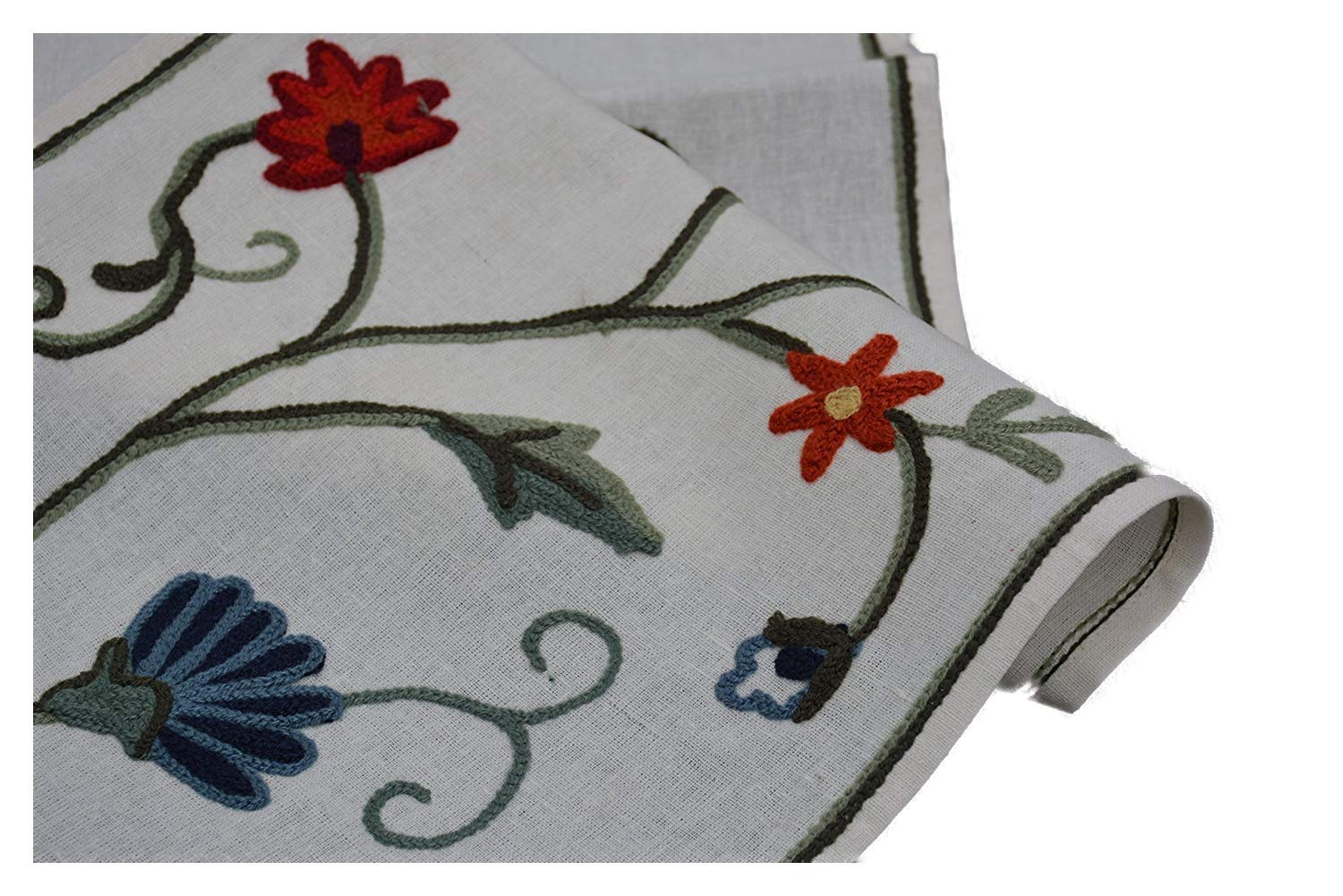 Runner tavola in Cotone in Vendita Online - Geo White by Caleffi