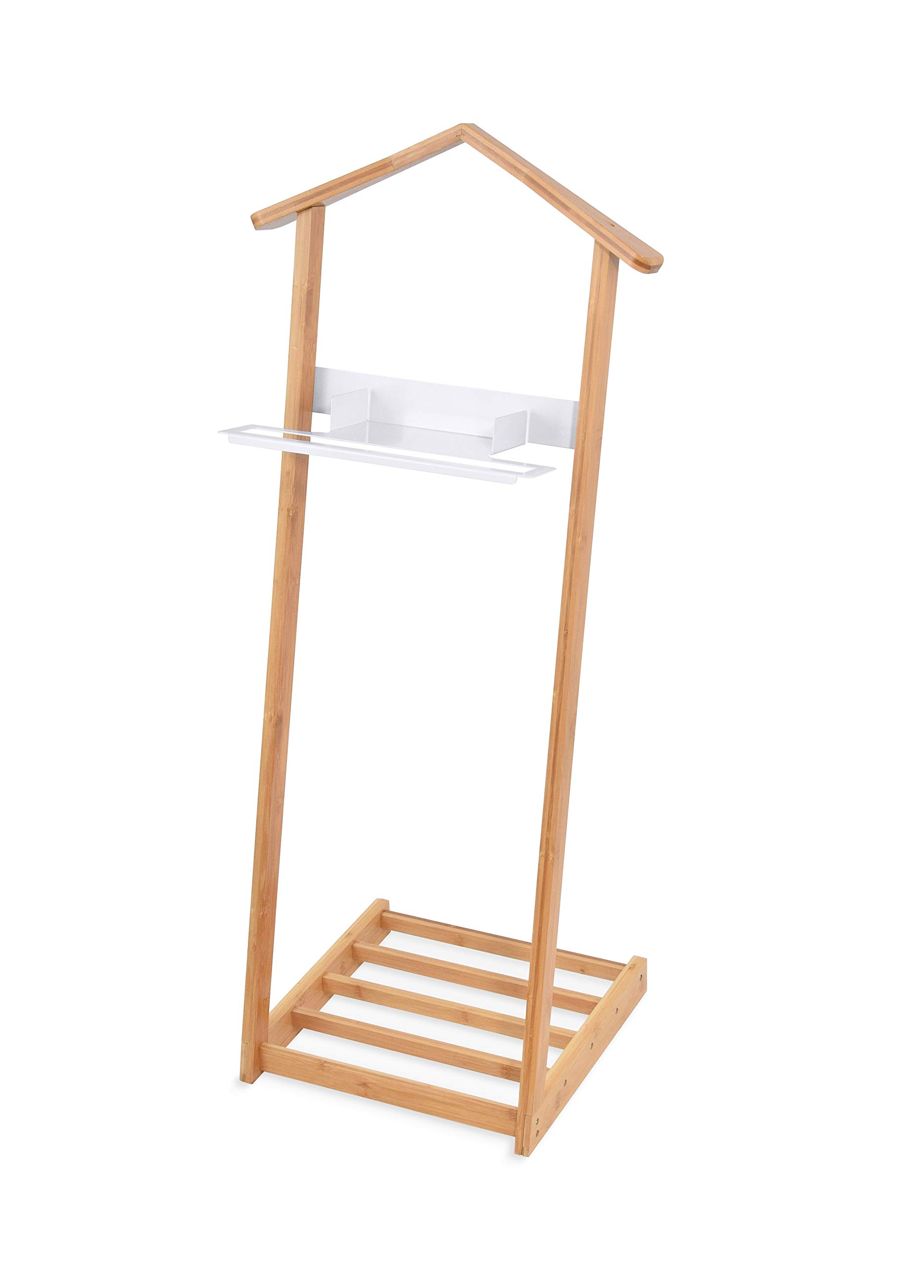 DOMO PAK LIVING Indossatore in bamboo con svuotatasche in metallo