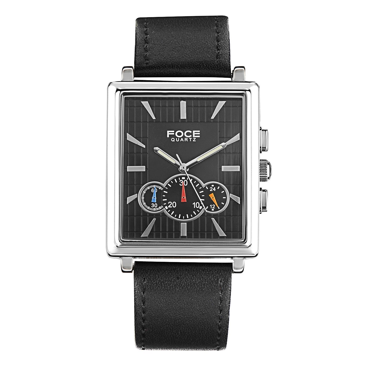 FOCE Multifunction Black Dial Leather Strap Watch for Men-[F729GSL-BLACK] (B07FZ2DC86) Amazon Price History, Amazon Price Tracker